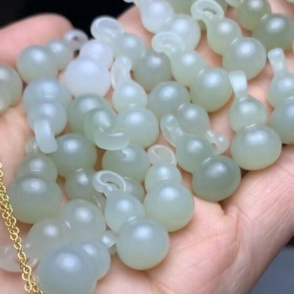 nephrite charm, gourd charm, jade charm, green bead, high quality bead, genuine bead, natural bead - Image 4