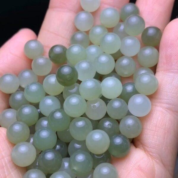 nephrite bead, round bead, jade bead, green bead, high quality bead, genuine bead, natural bead - Image 4