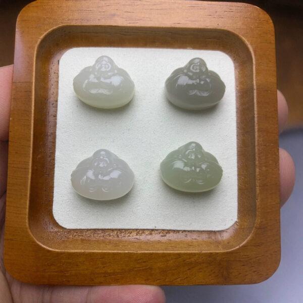 nephrite charm, Buddha charm, Maitreya Buddha, jade charm, green bead, high quality bead, genuine bead, natural bead - Image 4