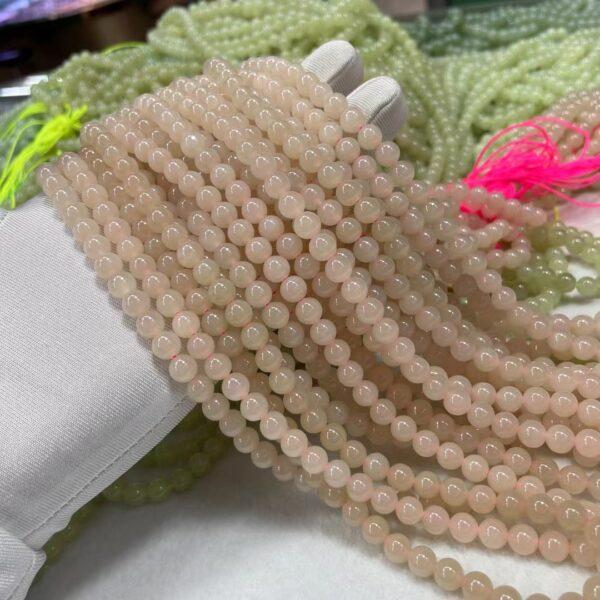 nephrite bead, round bead, whole strand bead, pink bead, jade bead, high quality bead, genuine bead, natural bead - Image 4