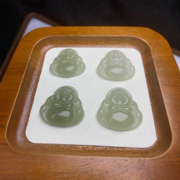 nephrite charm, Buddha charm, Maitreya Buddha, jade charm, green bead, high quality bead, genuine bead, natural bead - Image 4