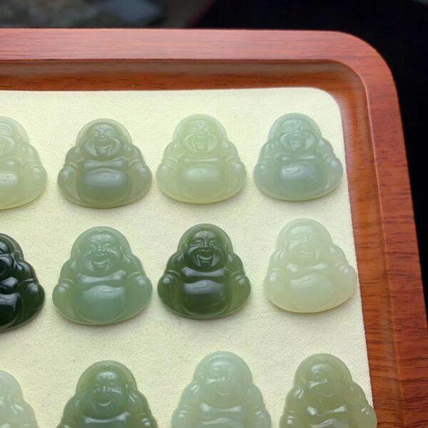 nephrite charm, Buddha charm, Maitreya Buddha, jade charm, green bead, high quality bead, genuine bead, natural bead - Image 4