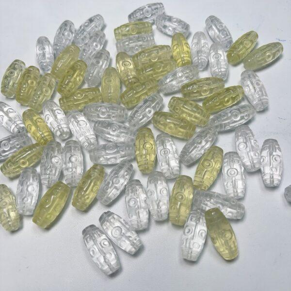 dzi bead pattern oval shape genuine natural citrine bead, flower shape citrine bead - Image 4