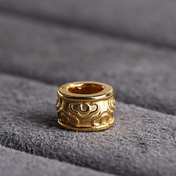 ring bead, cloud pattern bead, jump ring bead, s925 sterling silver, silver bead, golden bead, gild bead - Image 4