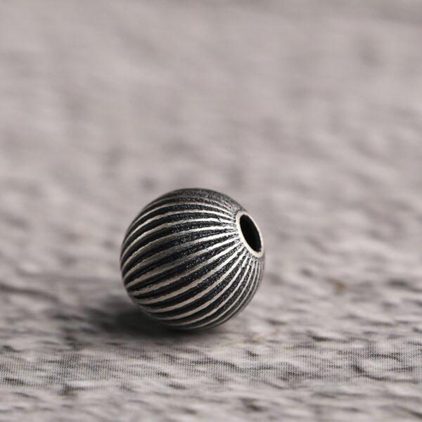 round bead, lantern bead, spacer bead, s925 sterling silver, silver bead, oxidized silver bead - Image 4