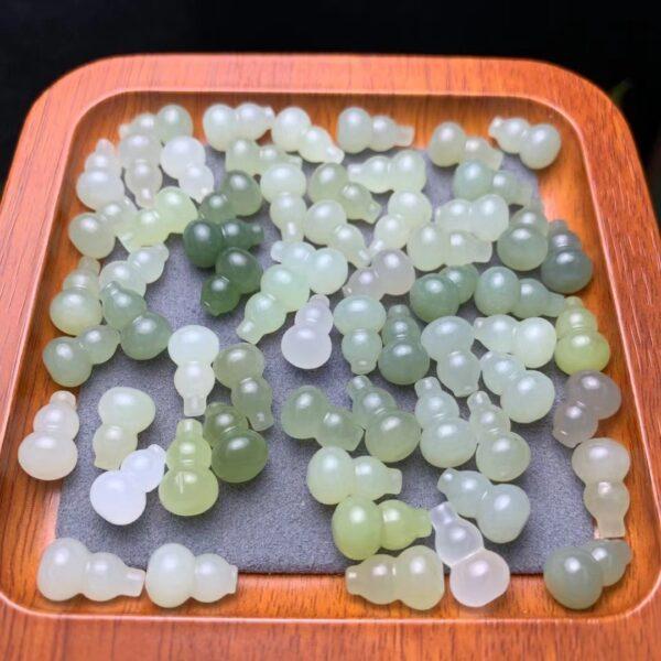 nephrite bead, gourd bead, undrilled bead, jade bead, green bead, high quality bead, genuine bead, natural bead - Image 4