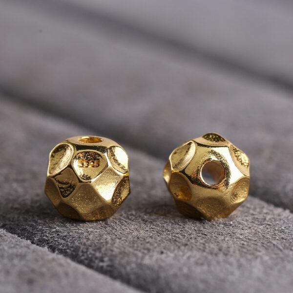 round bead, facet bead, spacer bead, s925 sterling silver, gild bead, golden bead - Image 4