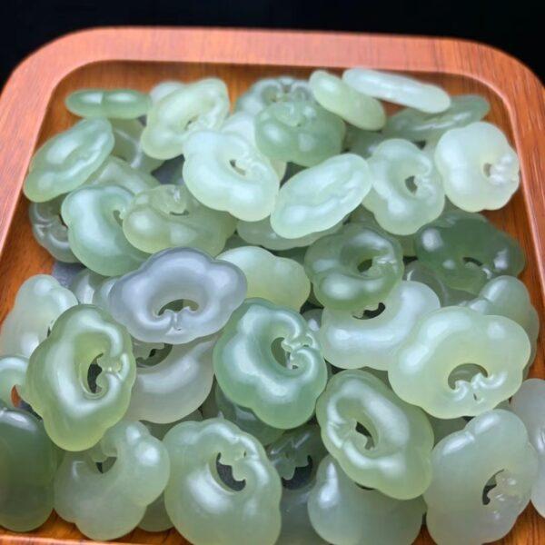 nephrite charm, ruyi charm, jade bead, green bead, high quality bead, genuine bead, natural bead - Image 4
