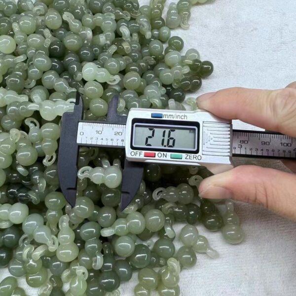 nephrite charm, gourd charm, jade bead, green bead, high quality bead, genuine bead, natural bead - Image 4