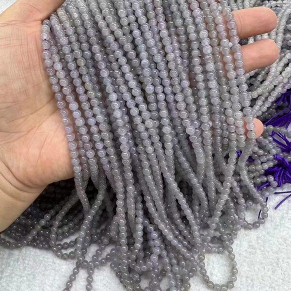 nephrite bead, round bead, whole strand bead, light purple bead, jade bead, high quality bead, genuine bead, natural bead - Image 4