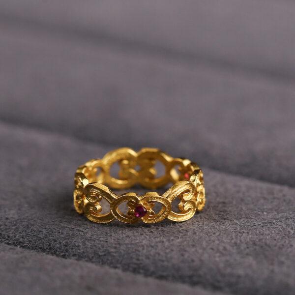 ring bead, hollow bead, flower bead, jump ring, spacer bead, s925 sterling silver, silver bead, golden bead, gild bead - Image 4