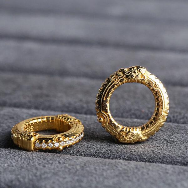 ring bead, dragon bead, s925 sterling silver, silver bead, golden bead, gild bead - Image 4