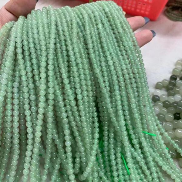 nephrite bead, round bead, whole strand bead, green bead, jade bead, high quality bead, genuine bead, natural bead - Image 4