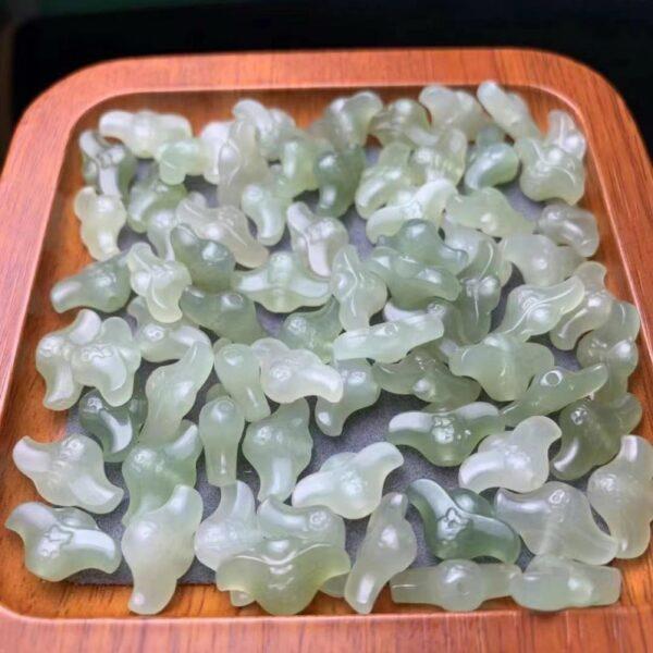 nephrite bead, yuanbao bead, 福 pattern bead, jade bead, green bead, high quality bead, genuine bead, natural bead - Image 4