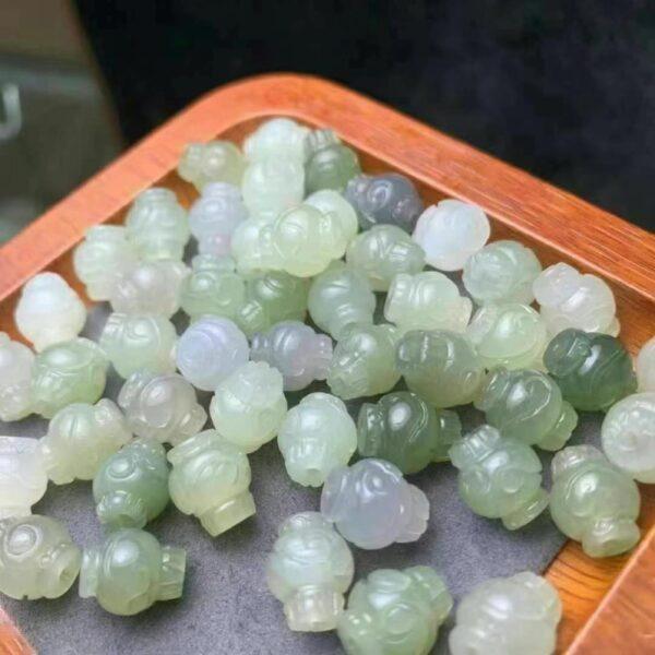 nephrite bead, lantern bead, flower pattern bead, jade bead, green bead, high quality bead, genuine bead, natural bead - Image 4