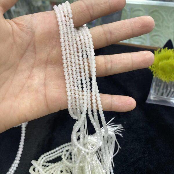 nephrite bead, round bead, whole strand bead, white bead, jade bead, high quality bead, genuine bead, natural bead - Image 4