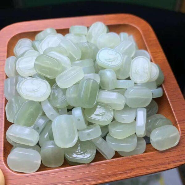 nephrite bead, rectangle bead, fish pattern bead, jade bead, green bead, high quality bead, genuine bead, natural bead - Image 4