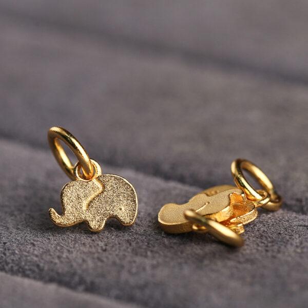 elephant charm, golden elephant bead, s925 sterling silver, silver bead, golden bead, gild charm - Image 4