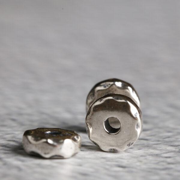 gear bead, rondelle bead, spacer bead, s925 sterling silver, silver bead, oxidized silver bead - Image 4