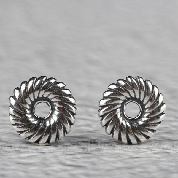 donut bead, spiral pattern bead, spacer bead, s925 sterling silver, silver bead, oxidized silver bead - Image 4