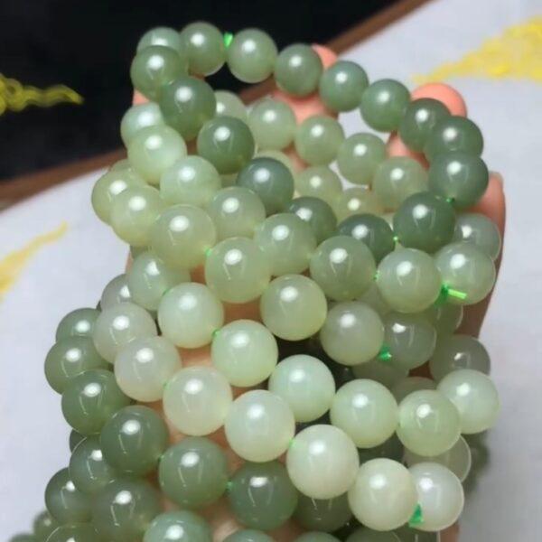 round beaded bracelet, nephrite bracelet, jade bracelet, green bracelet, genuine natural bracelet - Image 4