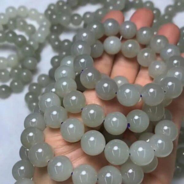 round beaded bracelet, nephrite bracelet, jade bracelet, smoky purple bracelet, genuine natural bracelet - Image 4