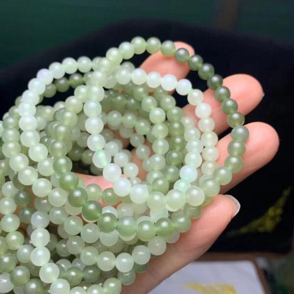 round beaded bracelet, nephrite bracelet, jade bracelet, gradient green bracelet, genuine natural bracelet - Image 4