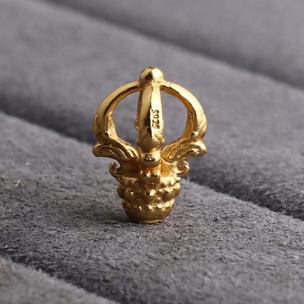 flower bead button, hollow bead, golden buckle bead, s925 sterling silver, silver bead, golden bead, gild bead - Image 5