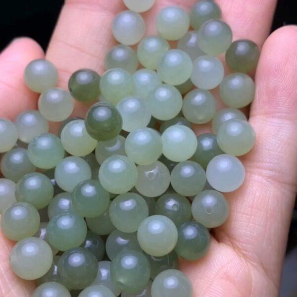 nephrite bead, round bead, jade bead, green bead, high quality bead, genuine bead, natural bead - Image 5