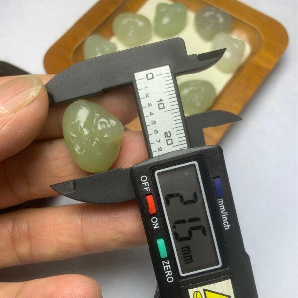 nephrite charm, Buddha charm, Maitreya Buddha, jade charm, green bead, high quality bead, genuine bead, natural bead - Image 5