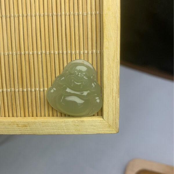 nephrite charm, Buddha charm, Maitreya Buddha, jade charm, green bead, high quality bead, genuine bead, natural bead - Image 5