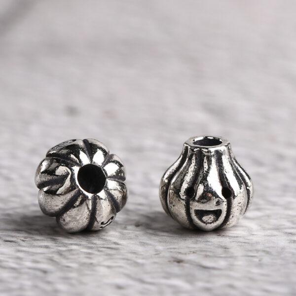 garlic bead, spacer bead, s925 sterling silver, silver bead, oxidized silver bead - Image 5
