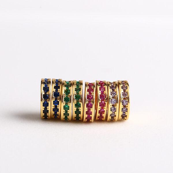 rondelle bead, ring bead, zircon bead, s925 sterling silver, silver bead, golden bead, gild bead - Image 5