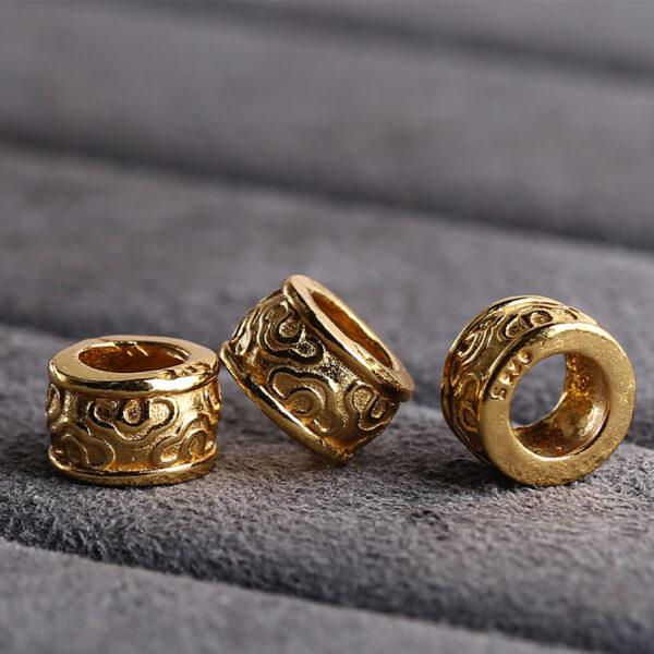 ring bead, cloud pattern bead, jump ring bead, s925 sterling silver, silver bead, golden bead, gild bead - Image 5