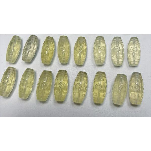 dzi bead pattern oval shape genuine natural citrine bead, flower shape citrine bead - Image 5