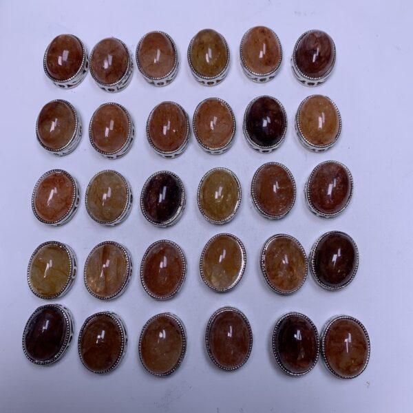 oval shape genuine natural red hematoid quartz bead, quartz bead, red bead, orange bead - Image 5