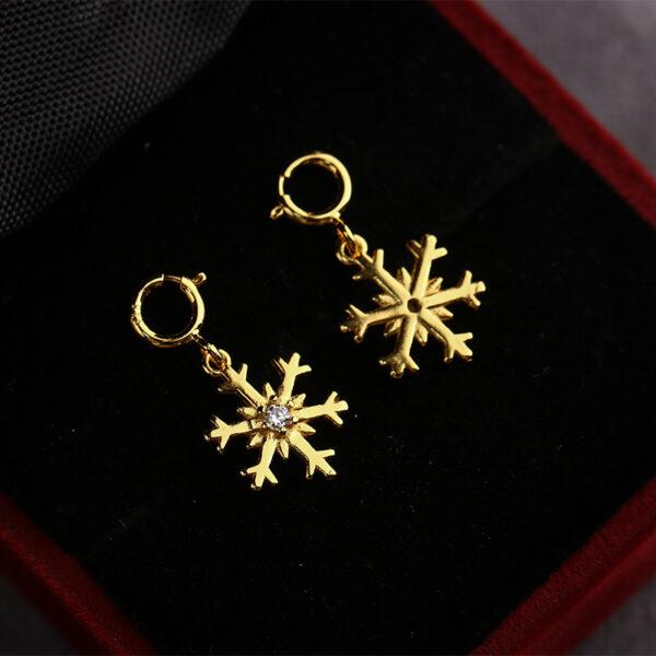 snowflake charm, golden snowflake bead, s925 sterling silver, silver bead, golden snowflake, golden bead, gild charm - Image 5