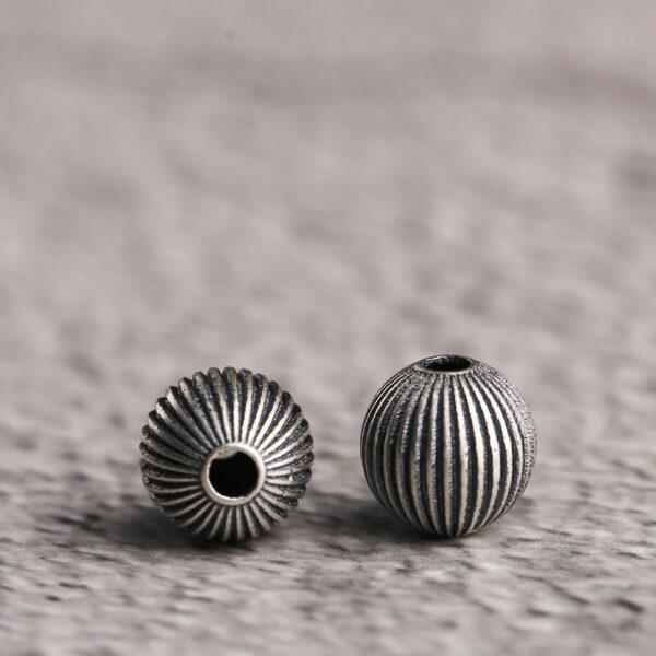 round bead, lantern bead, spacer bead, s925 sterling silver, silver bead, oxidized silver bead - Image 5