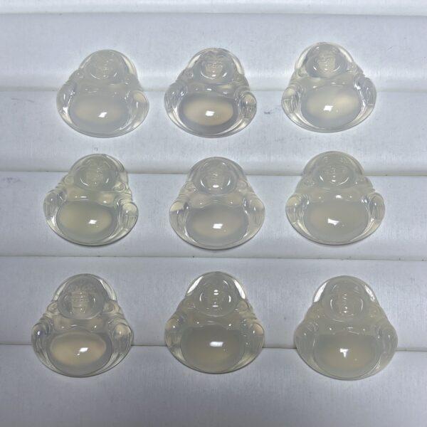 genuine natural agate bead, agate charm, clear bead, white bead, Buddha charm - Image 5
