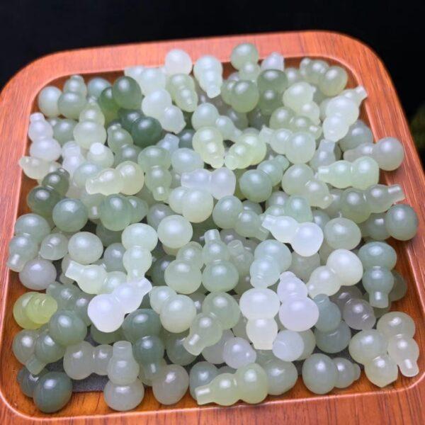 nephrite bead, gourd bead, undrilled bead, jade bead, green bead, high quality bead, genuine bead, natural bead - Image 5