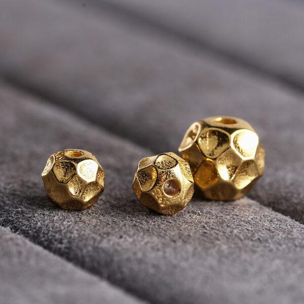 round bead, facet bead, spacer bead, s925 sterling silver, gild bead, golden bead - Image 5