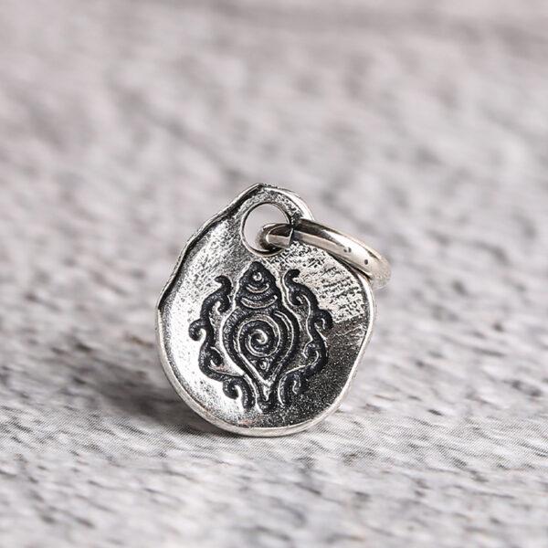 conch charm, spacer bead, s925 sterling silver, silver charm, oxidized silver bead - Image 5