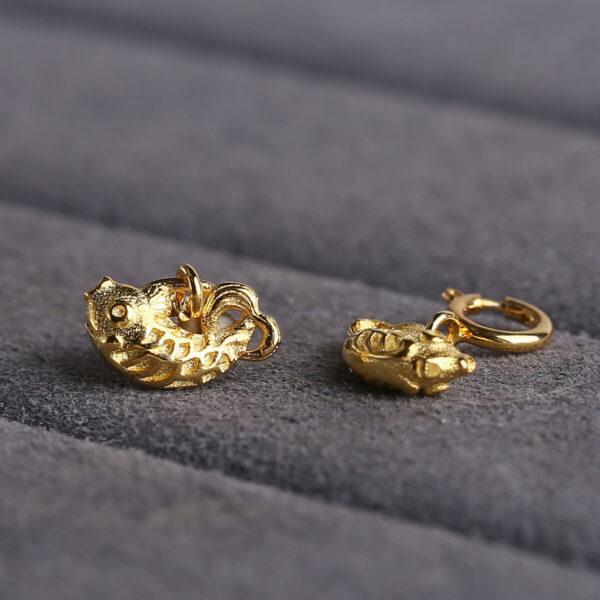 fish charm, golden Koi bead, s925 sterling silver, golden charm, gild bead - Image 5