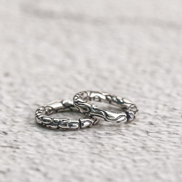 ring bead, cloud pattern bead, spacer bead, s925 sterling silver, silver bead, oxidized silver bead - Image 5