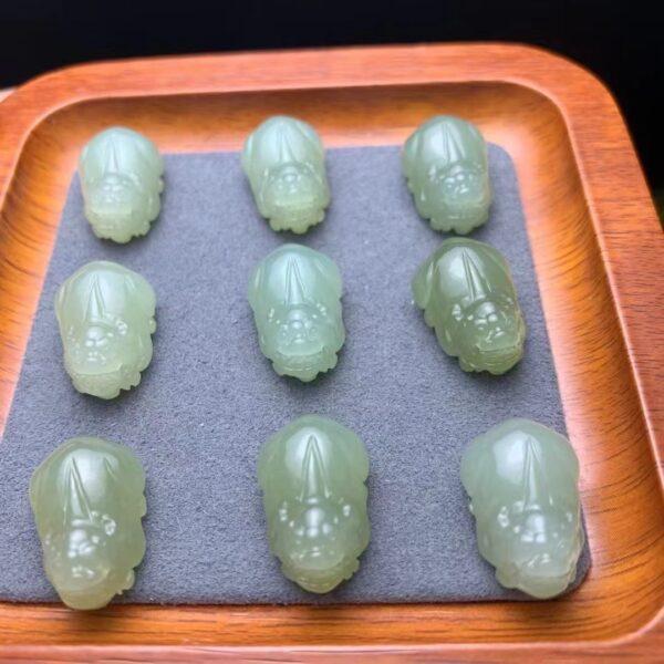 nephrite charm, pixiu charm, animal bead, jade bead, green bead, high quality bead, genuine bead, natural bead - Image 3