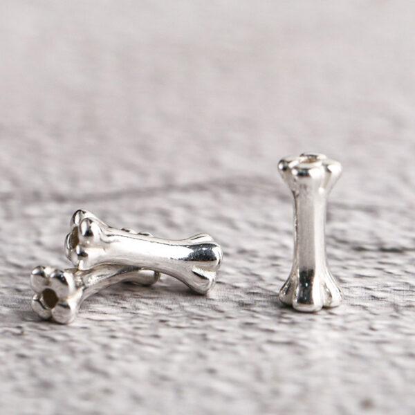 bone bead, spacer bead, s925 sterling silver, silver bead, oxidized silver bead - Image 5