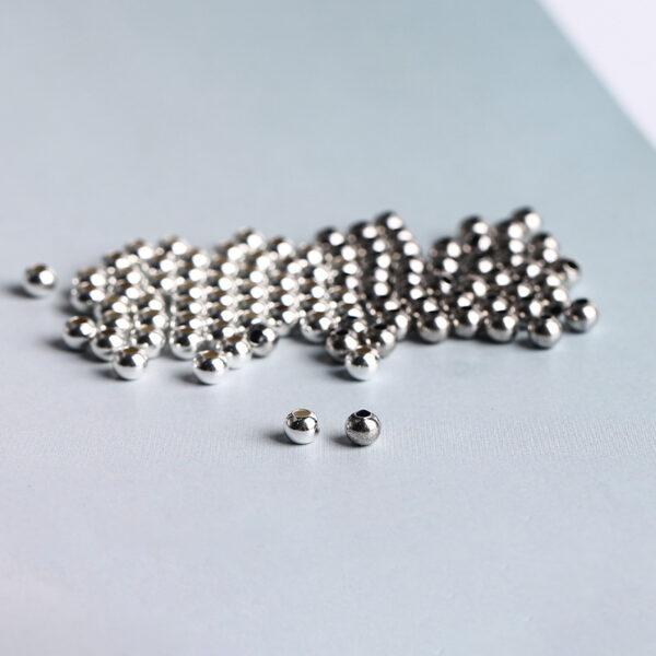 round bead, s925 sterling silver, silver bead, bright silver bead - Image 5