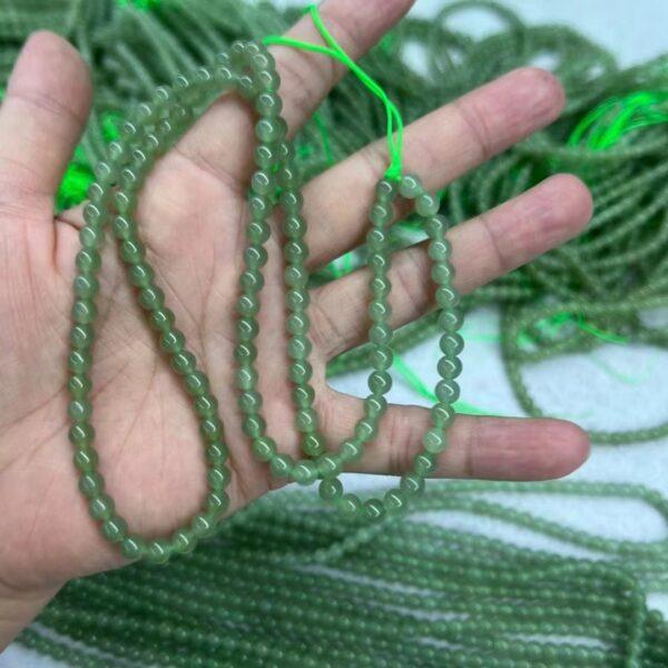 nephrite bead, round bead, whole strand bead, green bead, jade bead, high quality bead, genuine bead, natural bead - Image 5