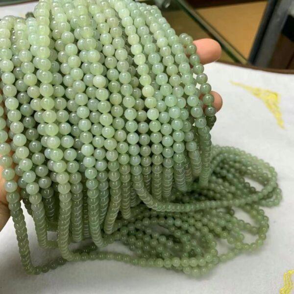 nephrite bead, round bead, whole strand bead, green bead, jade bead, high quality bead, genuine bead, natural bead - Image 5