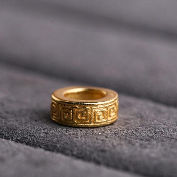 ring bead, fret pattern bead, jump ring, spacer bead, s925 sterling silver, silver bead, golden bead, gild bead - Image 5